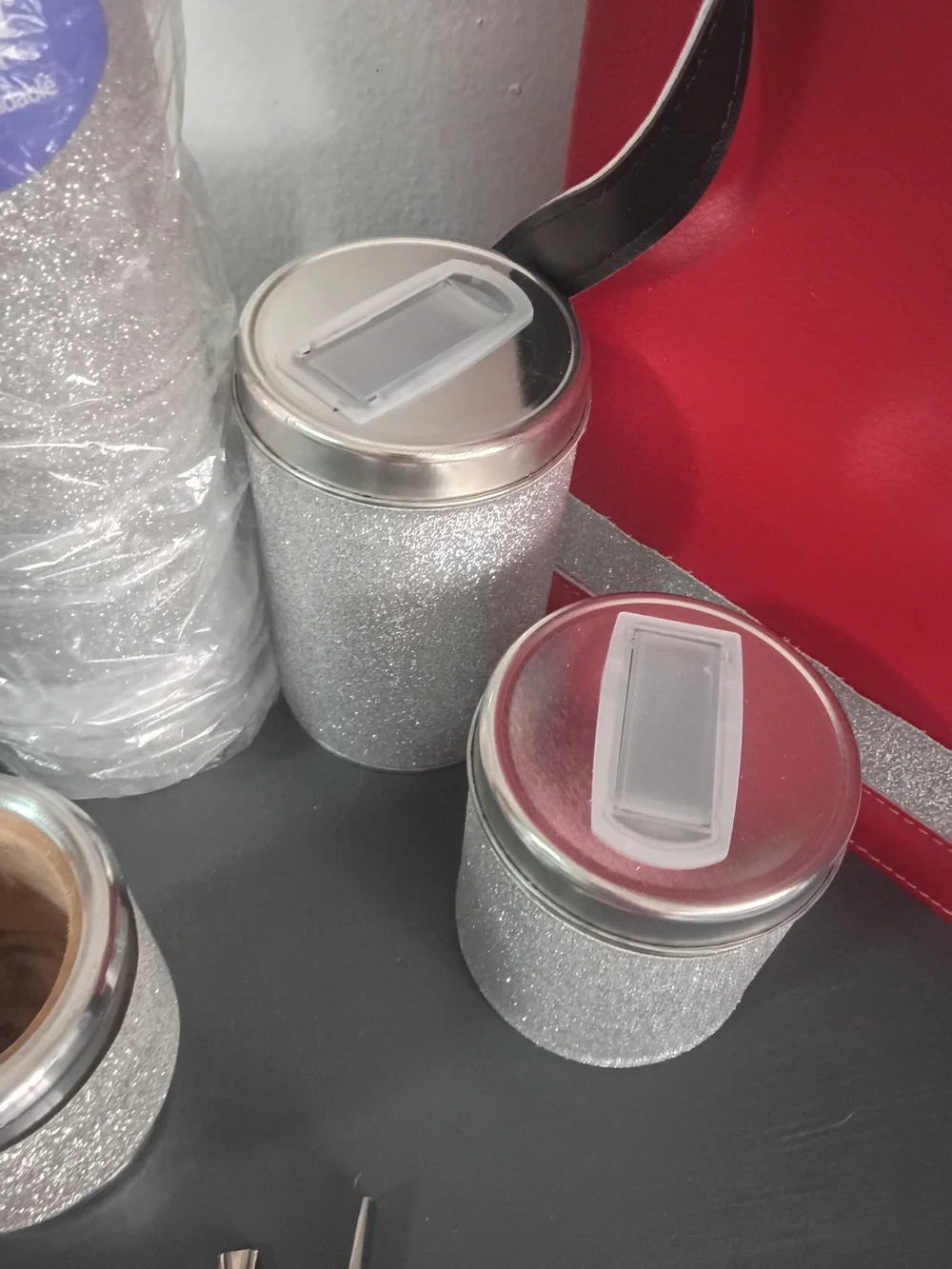 Big Star Mate Gourd Equipment Red Tote Beverage Set with Silver Sparkle Accents